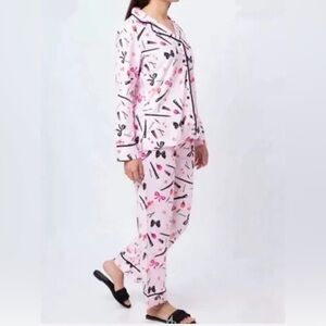 kate spade Pink and Black Bow Pajama Set